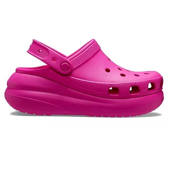 NEW Anthropologie Crocs Classic Crush Platform Clogs Color Pop Pink Women Size 8 - Picture 3 of 5